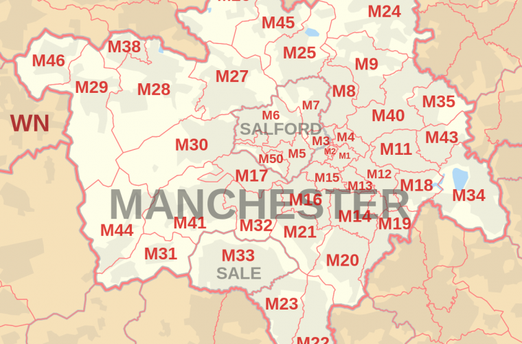 Mapa de Mánchester - Inglaterra.ws