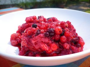 Budín de fruta de verano