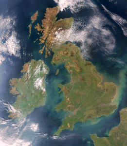 Mapa satelital de Inglaterra