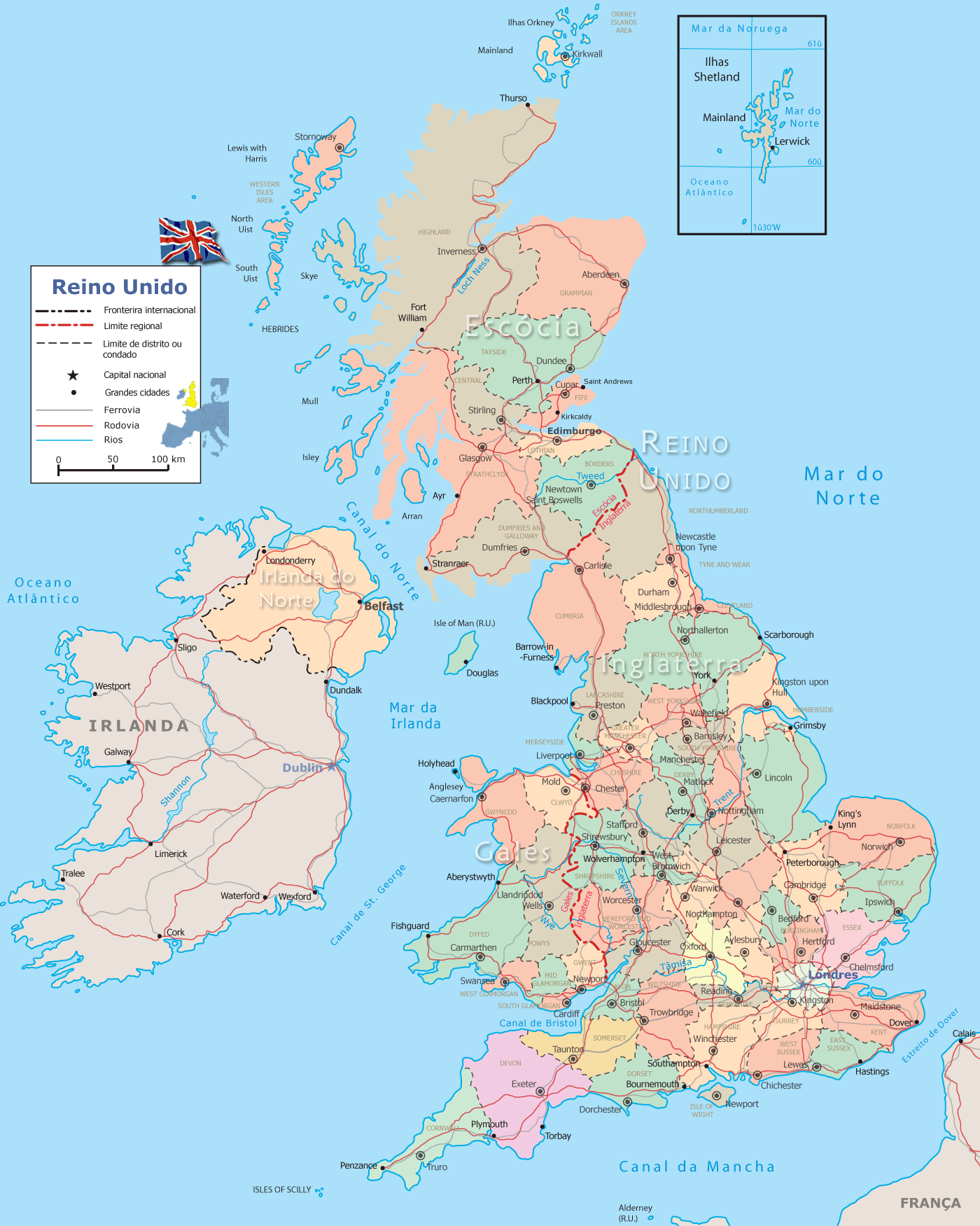 reino-unido-mapa - Inglaterra.ws