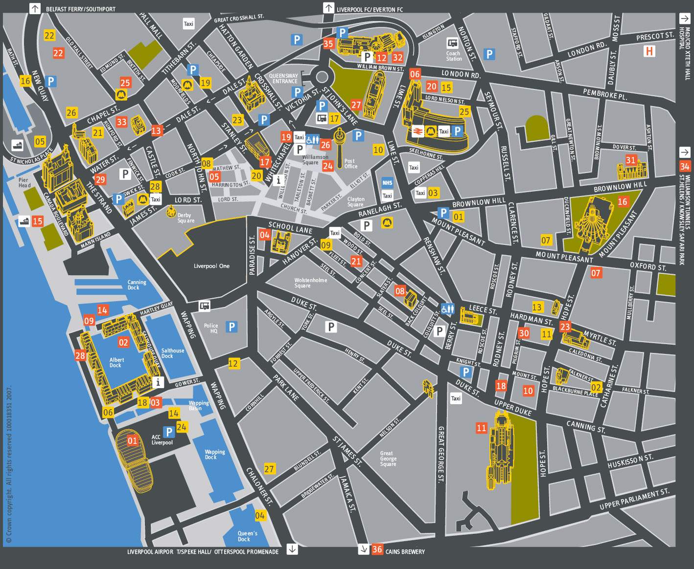 Mapa de Liverpool - Inglaterra.ws